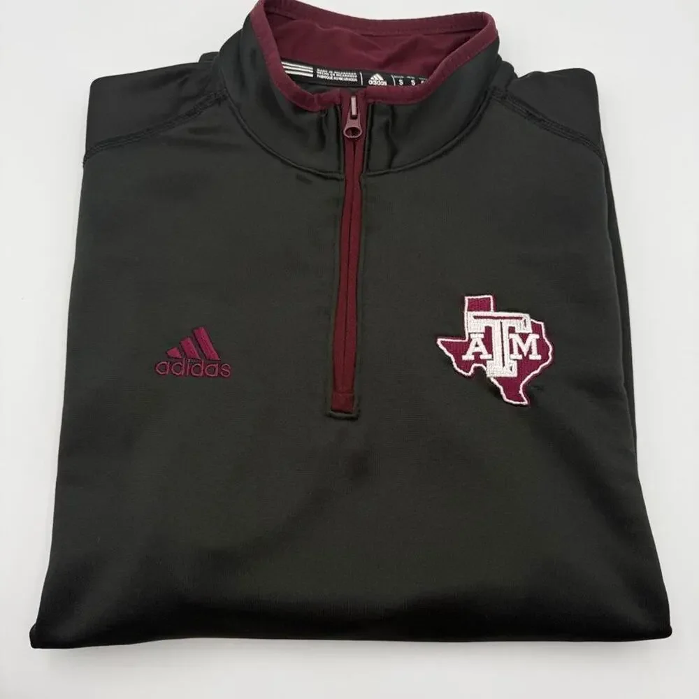 Adidas texas am aggies 14Adidas Texas A&M Aggies 1/4 Zip Pullover Jacket small